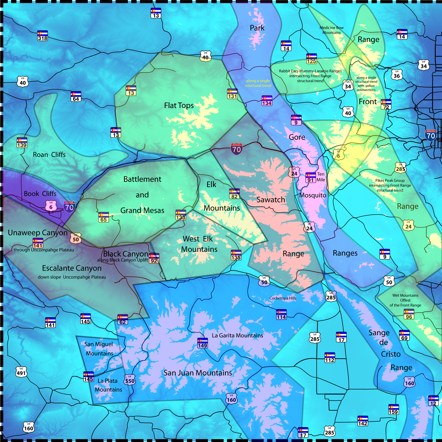 Current Mountain Ranges